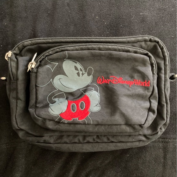 Disney Black and Red Mickey Mouse Belt Bag - Picture 1 of 4